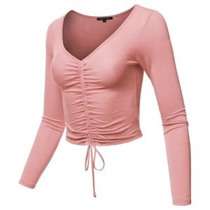 Long sleeve ruched top